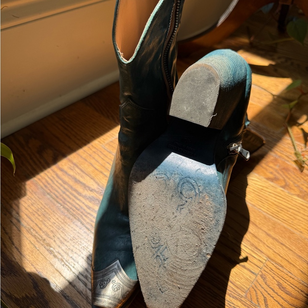 FREE PEOPLE BRAYDEN PETROL BOOTS SIZE 10 LEATHER - Picture 4 of 5
